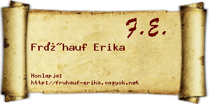 Frühauf Erika névjegykártya